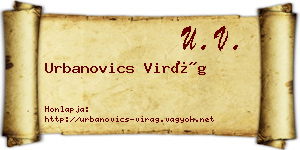 Urbanovics Virág névjegykártya